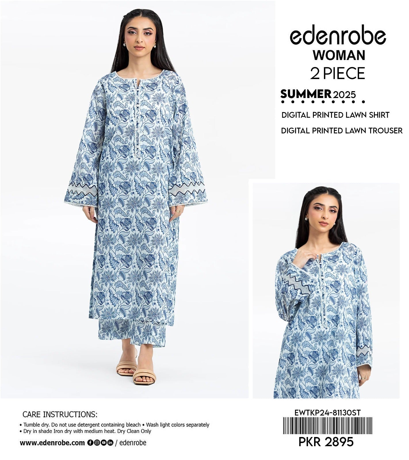 Edenrobe All Over 2 Piece Lawn Digital Print (Set - Pack of 7 Suits ) Category B Market Boy