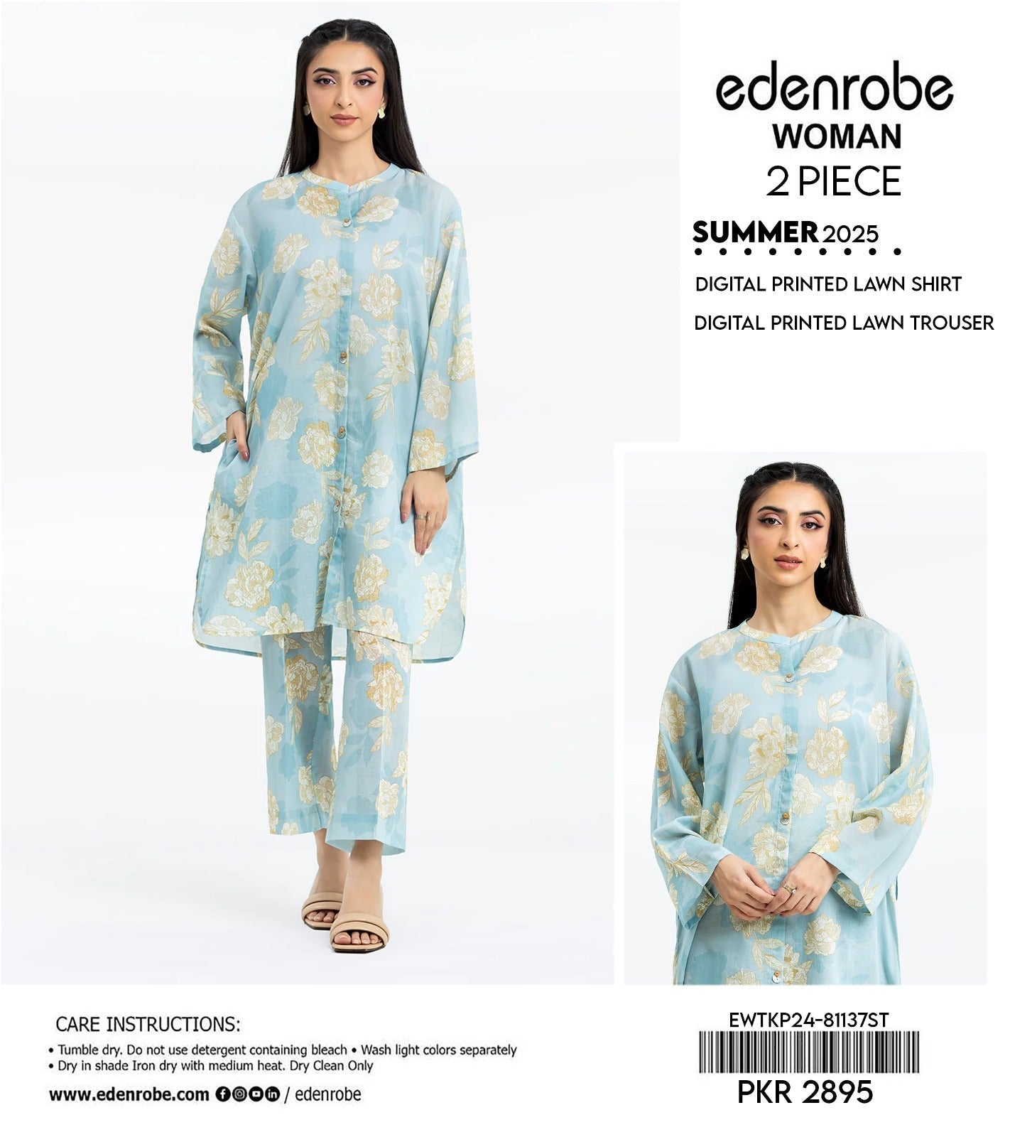 Edenrobe All Over 2 Piece Lawn Digital Print (Set - Pack of 7 Suits ) Category B Market Boy