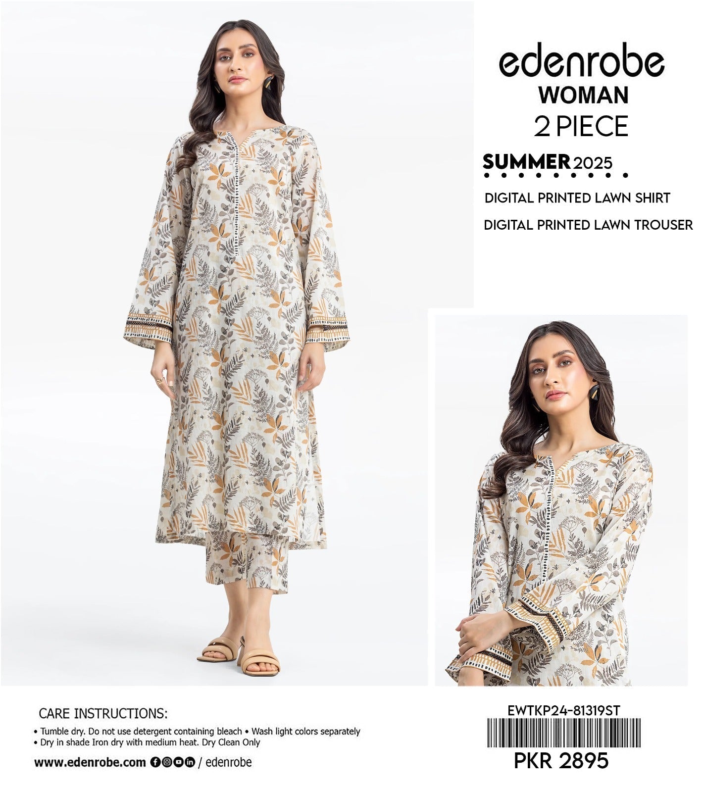 Edenrobe All Over 2 Piece Lawn Digital Print (Set - Pack of 7 Suits ) Category B Market Boy