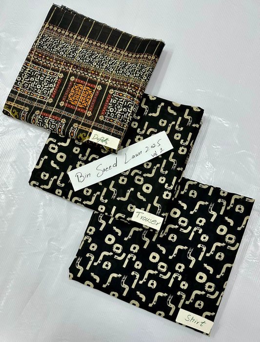 ORIGINAL BRAND BIN SAEED LAWN VOLUME NO 1 (Set -Pack of 4 Suits ) Random Market Boy