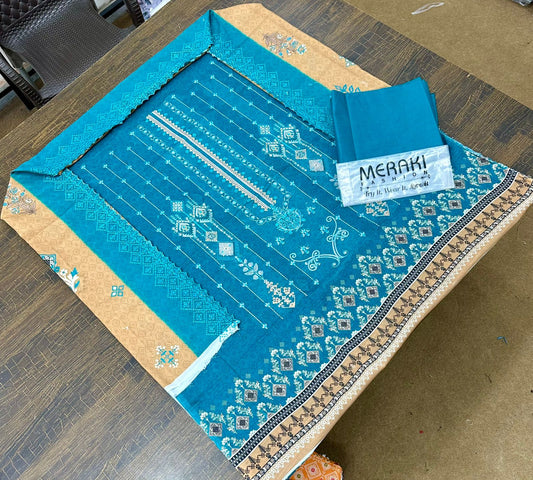 MERAKI FASHION VOL 355/CUT WORK SEQUENCE DUPATTA/BANA DURA DIGITAL PRINT (Set -Pack Of 5 Suits )Category A Market Boy