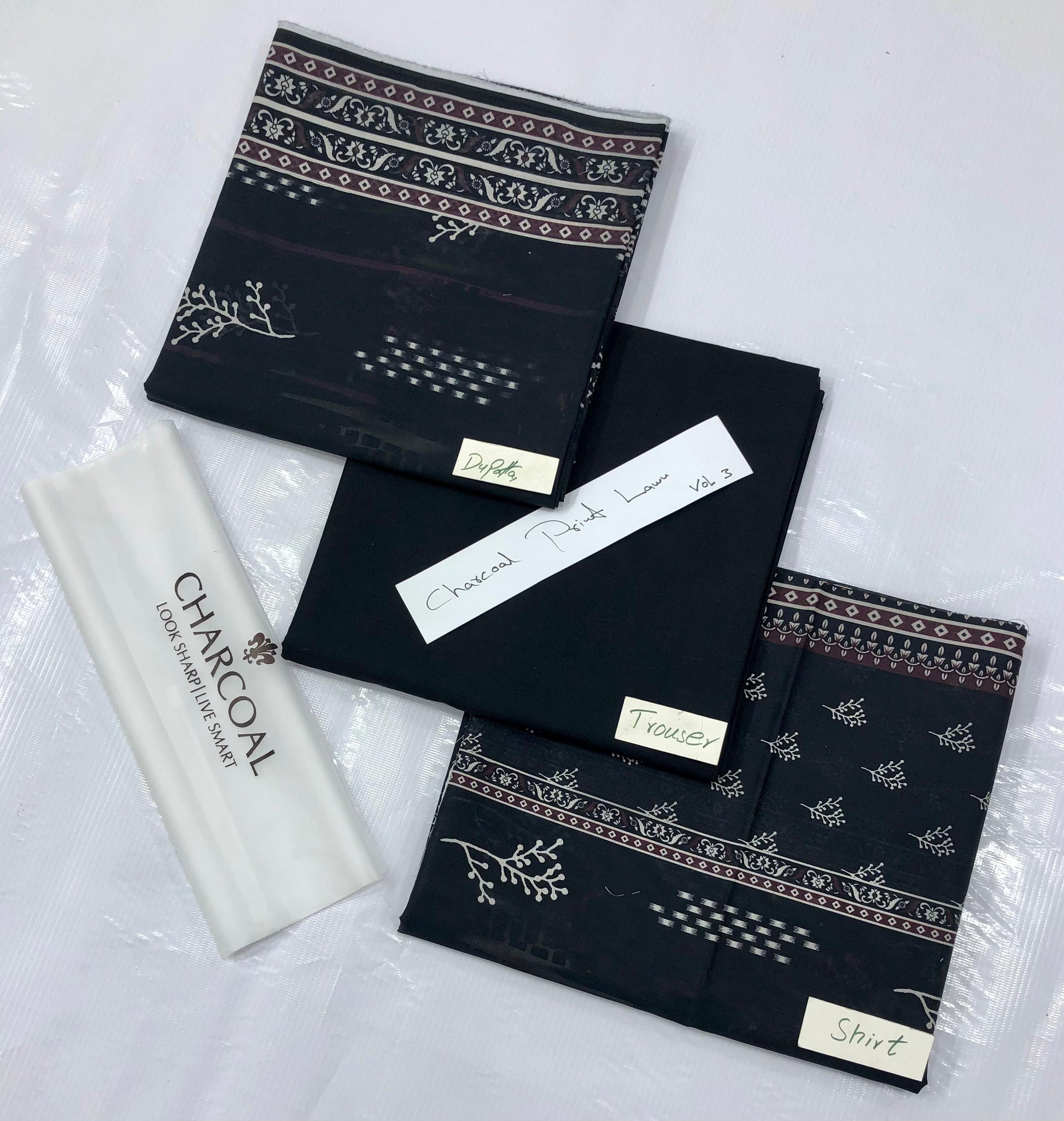 CHARCOAL PRINT LAWN Lol 3  (Set -Pack Of 6 Suits ) Category A Market Boy