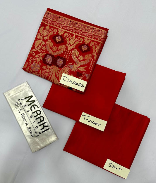 BANA DURA LAWN MULTI JACQUARD PALLU SHAWL (Set -Pack of 4 Suits)Category A Market Boy