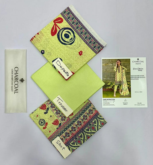 CHARCOAL PRINT DOBBY LAWN  (Set -Pack Of 9 Suits ) Market Boy