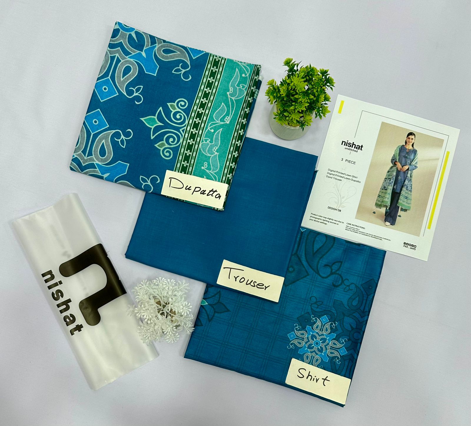 NISHAT DIGITAL PRINT LAWN 3 PIECE (Set -Pack Of 8 Suits ) Market Boy