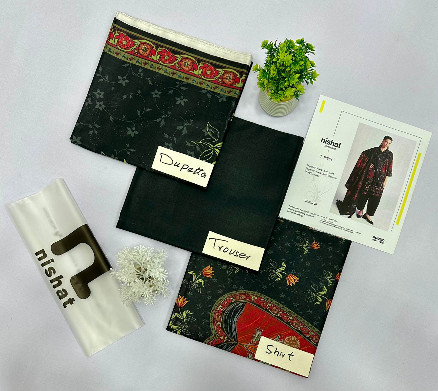 NISHAT & ETHNIC 3 PIECE LAWN (Set -Pack Of 9 Suits )Category B Market Boy