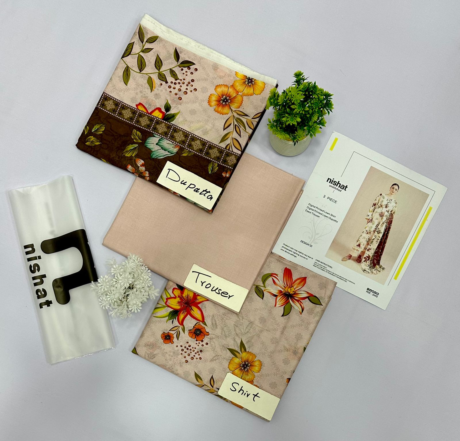 NISHAT & ETHNIC 3 PIECE LAWN (Set -Pack Of 9 Suits )Category A Market Boy