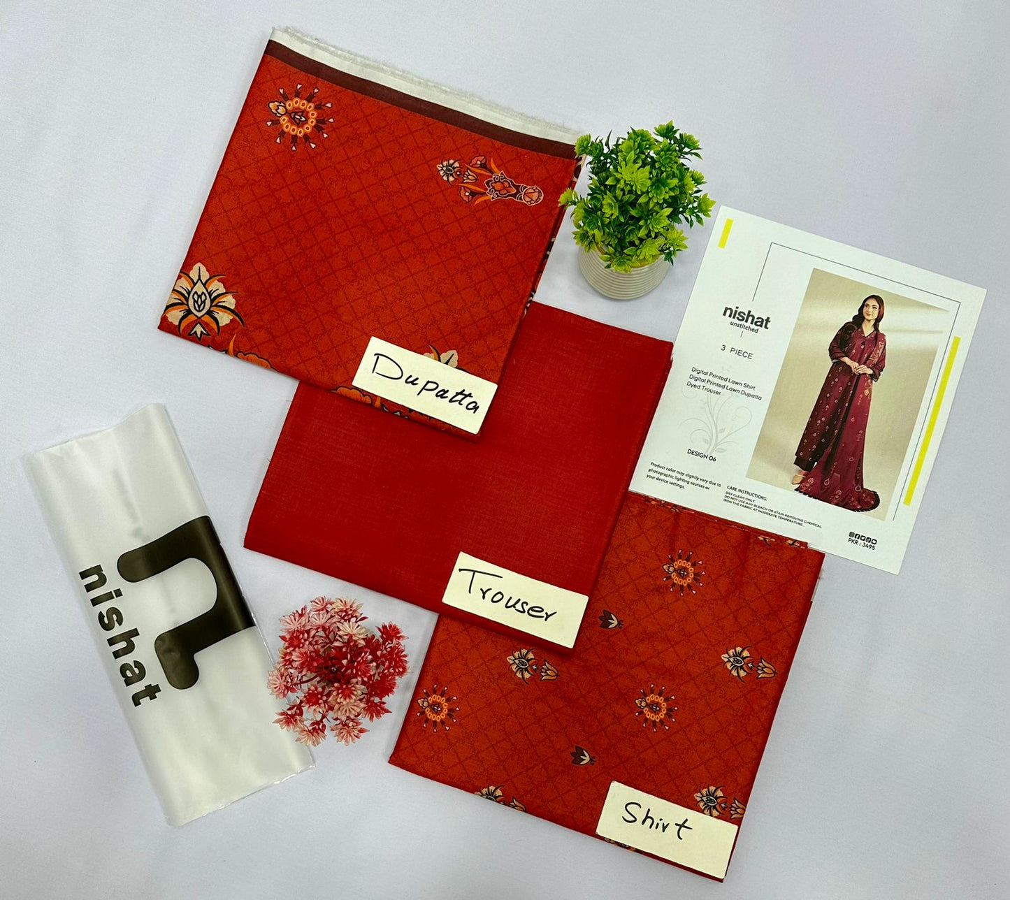 NISHAT DIGITAL PRINT LAWN 3 PIECE (Set -Pack Of 8 Suits ) Market Boy