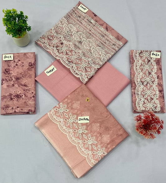CHIKAN KARI 3 PIECE CUT WORK DUPATTA (Set -Pack Of 3 Suits ) Random Market Boy