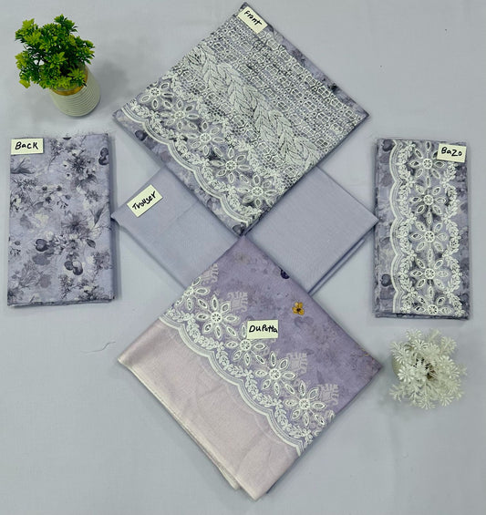 CHIKAN KARI 3 PIECE CUT WORK DUPATTA (Set -Pack Of 6 Suits ) Category B Market Boy