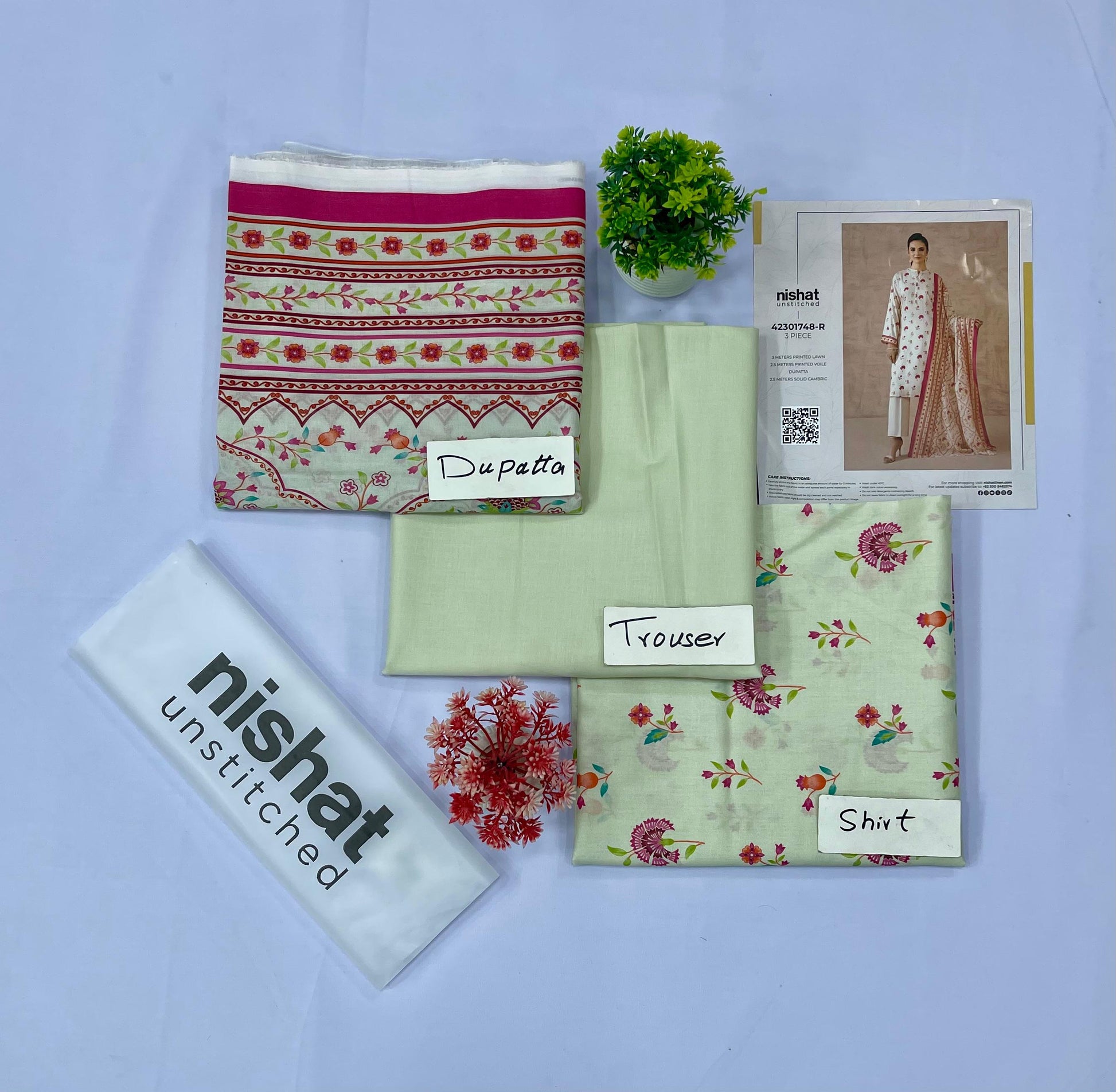 Nishat 3 Piece Printed Lawn (Set -Pack Of 5 Suits ) Category B Market Boy