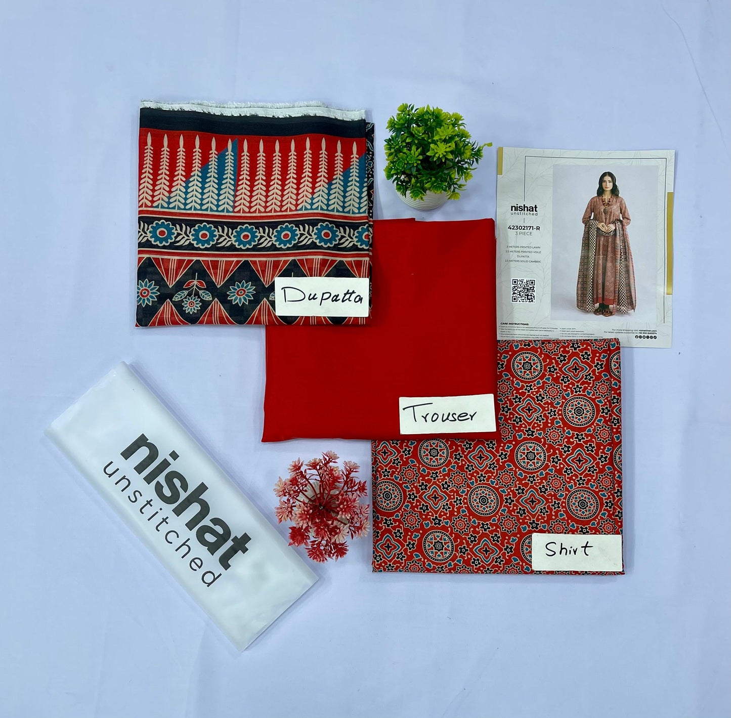 Nishat 3 Piece Printed Lawn (Set -Pack Of 5 Suits ) Category A Market Boy