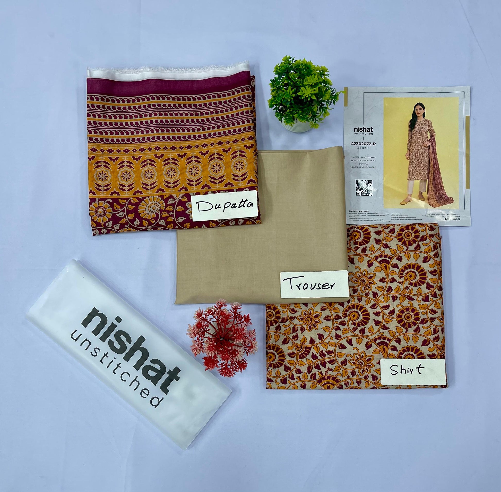 Nishat 3 Piece Printed Lawn (Set -Pack Of 5 Suits ) Category B Market Boy