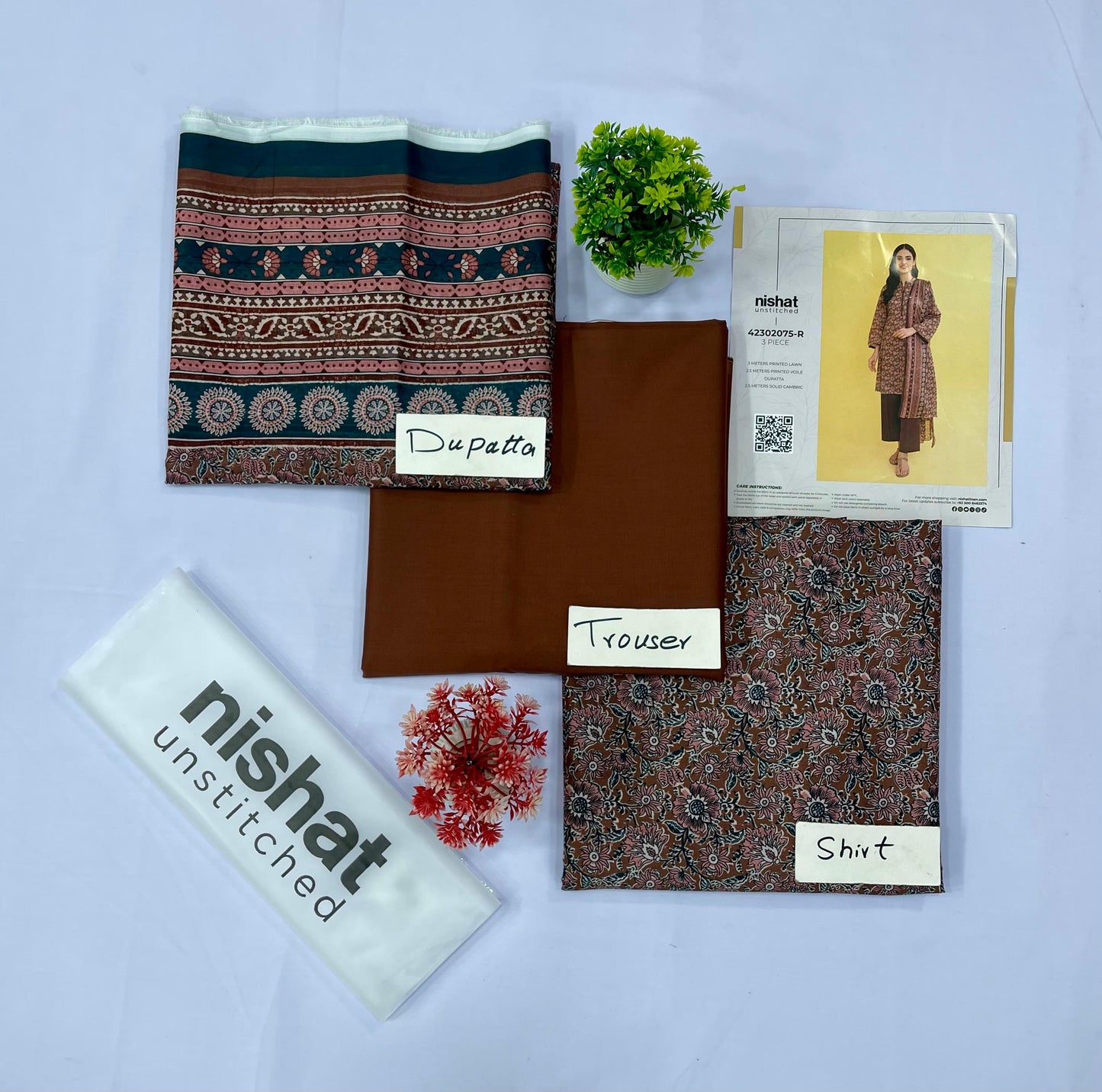 Nishat 3 Piece Printed Lawn (Set -Pack Of 5 Suits ) Category B Market Boy