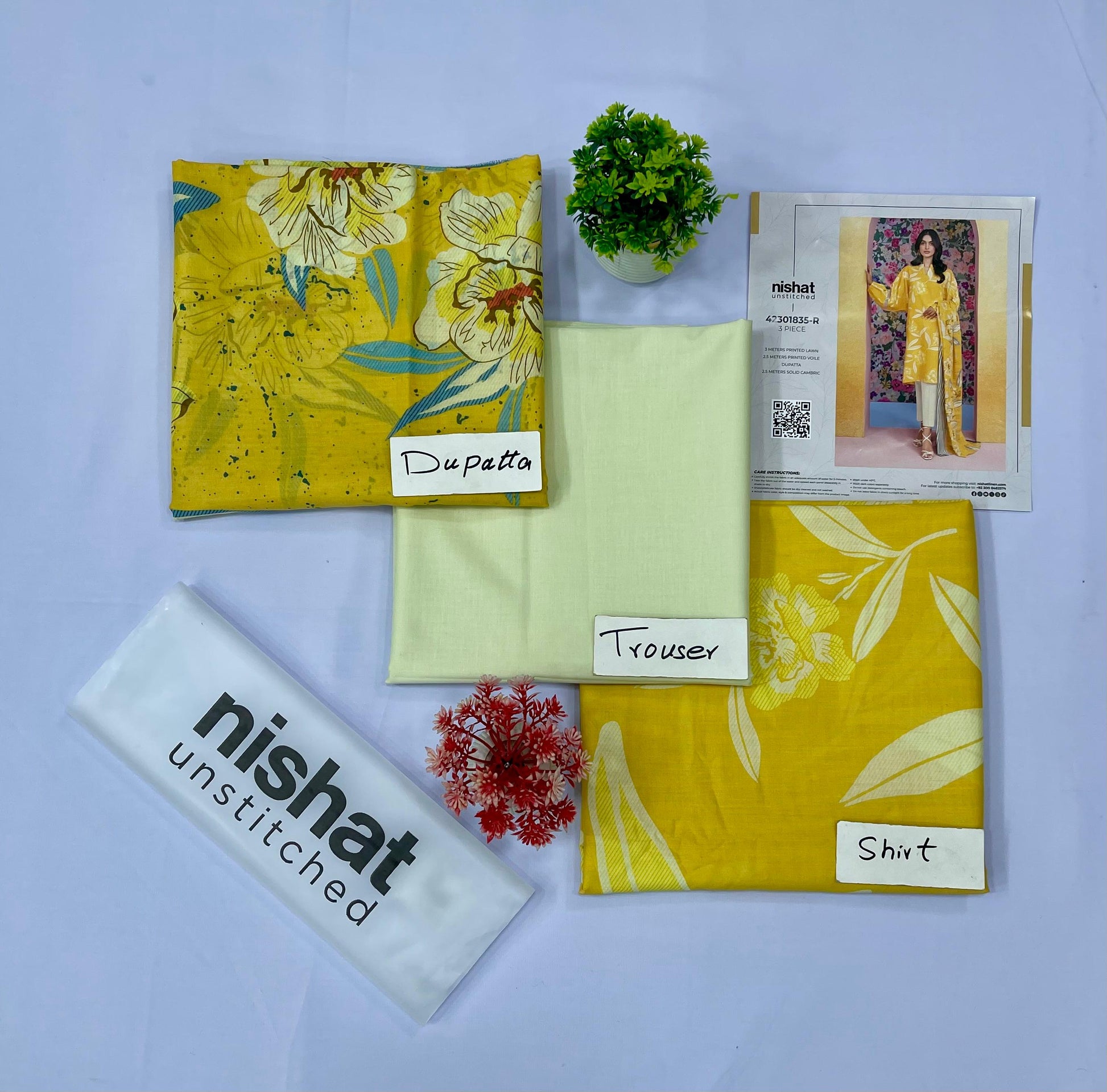 Nishat 3 Piece Printed Lawn (Set -Pack Of 5 Suits ) Category B Market Boy