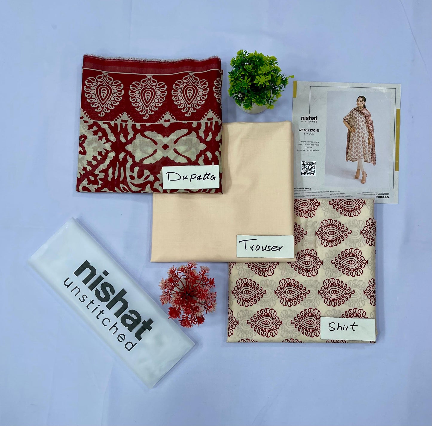 Nishat 3 Piece Printed Lawn (Set -Pack Of 5 Suits ) Category B Market Boy