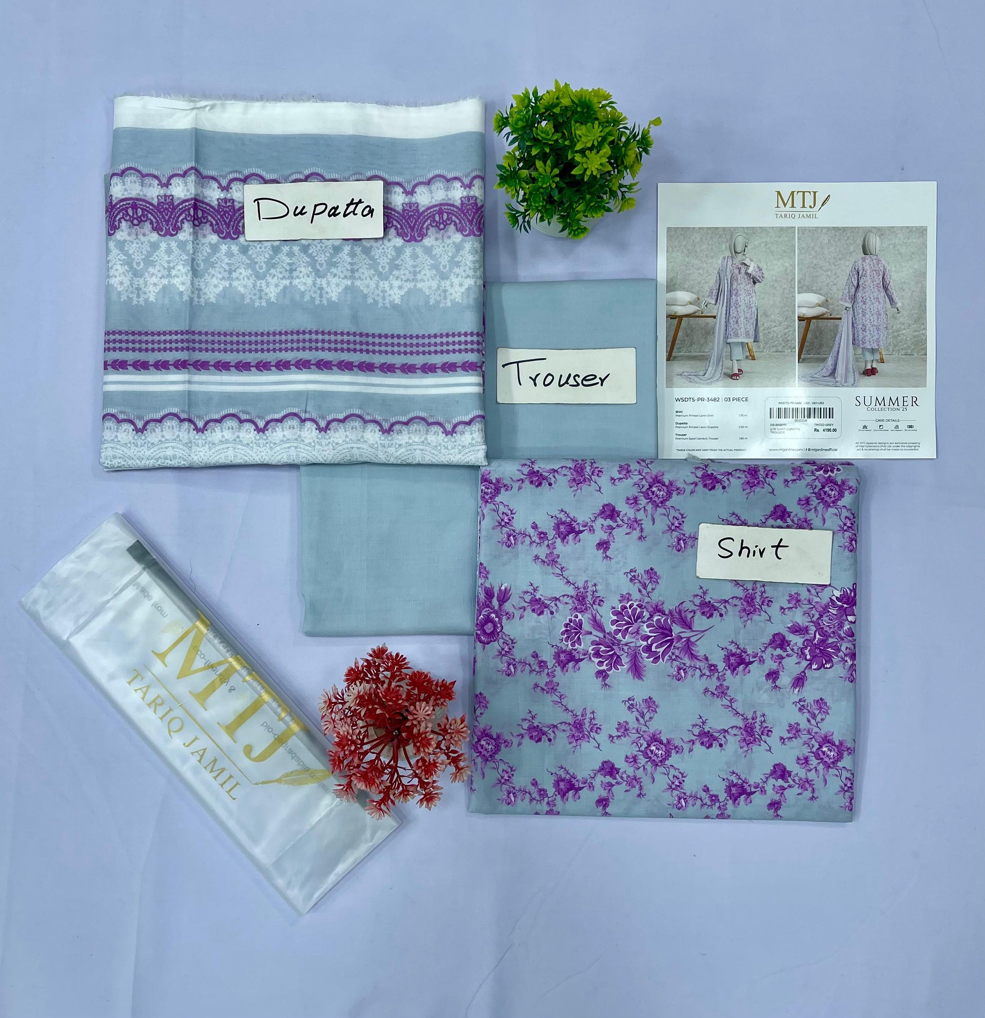 M T J PRINTED LAWN (Set-Pack of 5 Suits) Category B Market Boy