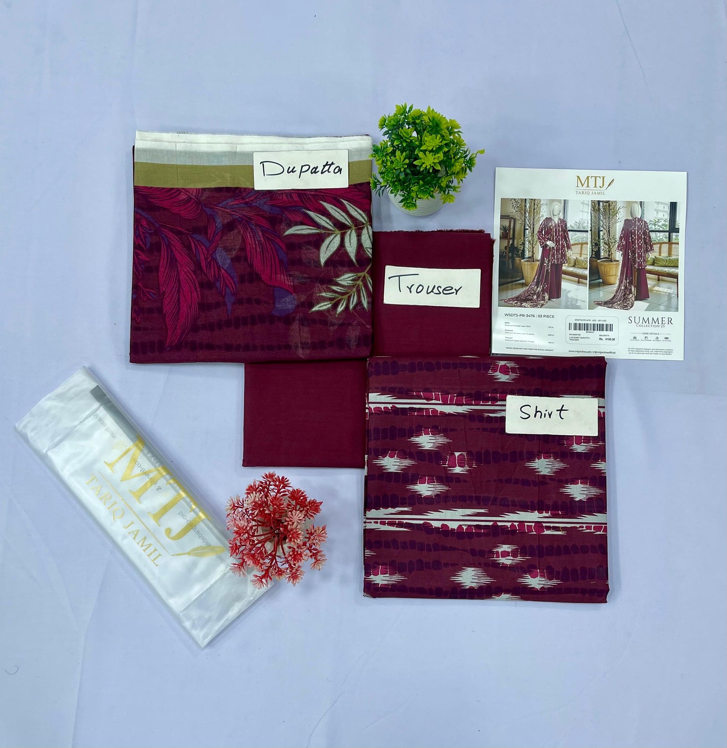 M T J PRINTED LAWN (Set-Pack of 5 Suits) Category B Market Boy