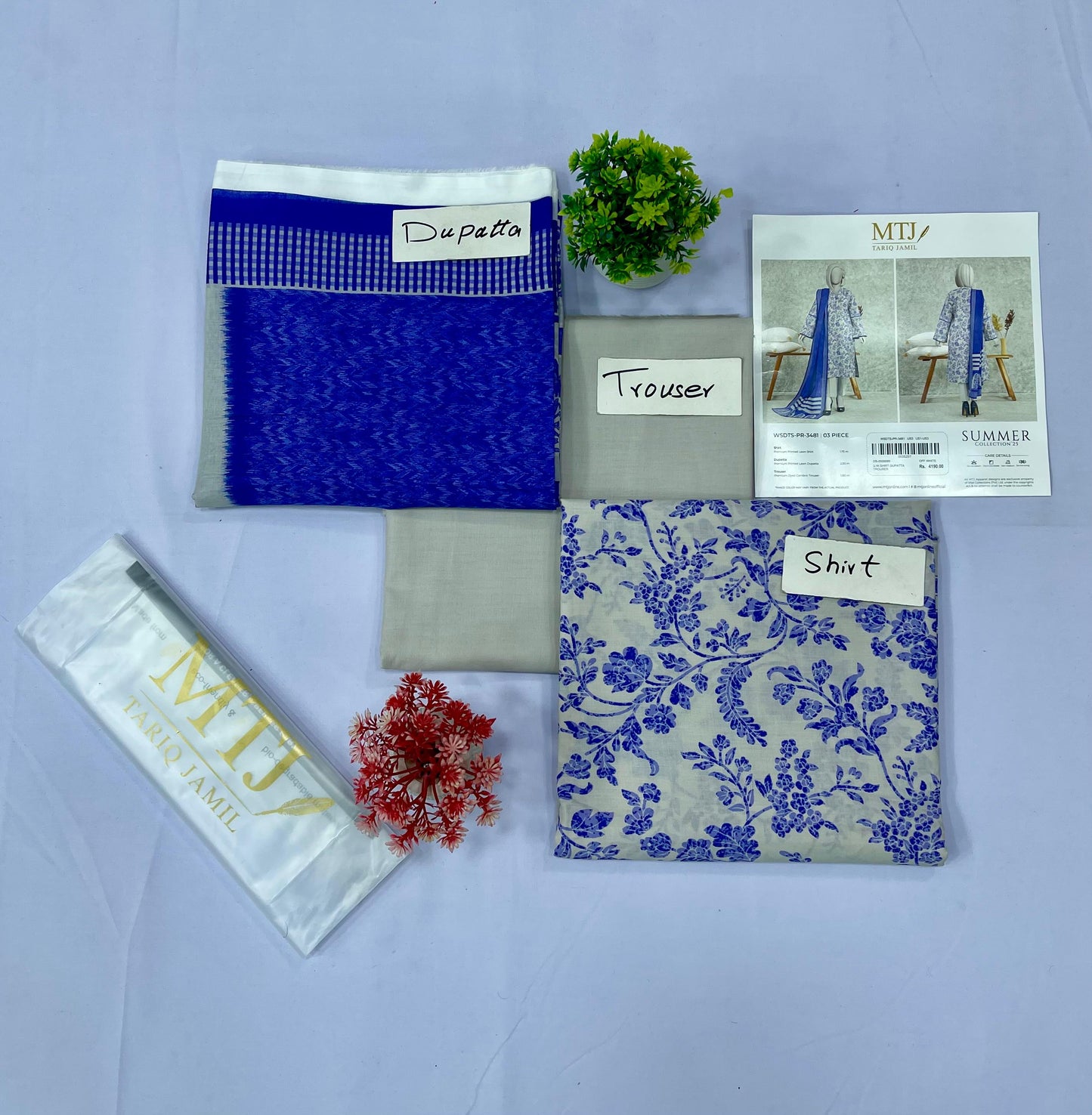 M T J PRINTED LAWN (Set-Pack of 5 Suits) Category B Market Boy