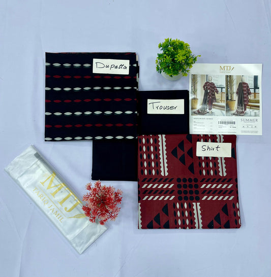 M T J PRINTED LAWN (Set-Pack of 5 Suits) Category A Market Boy