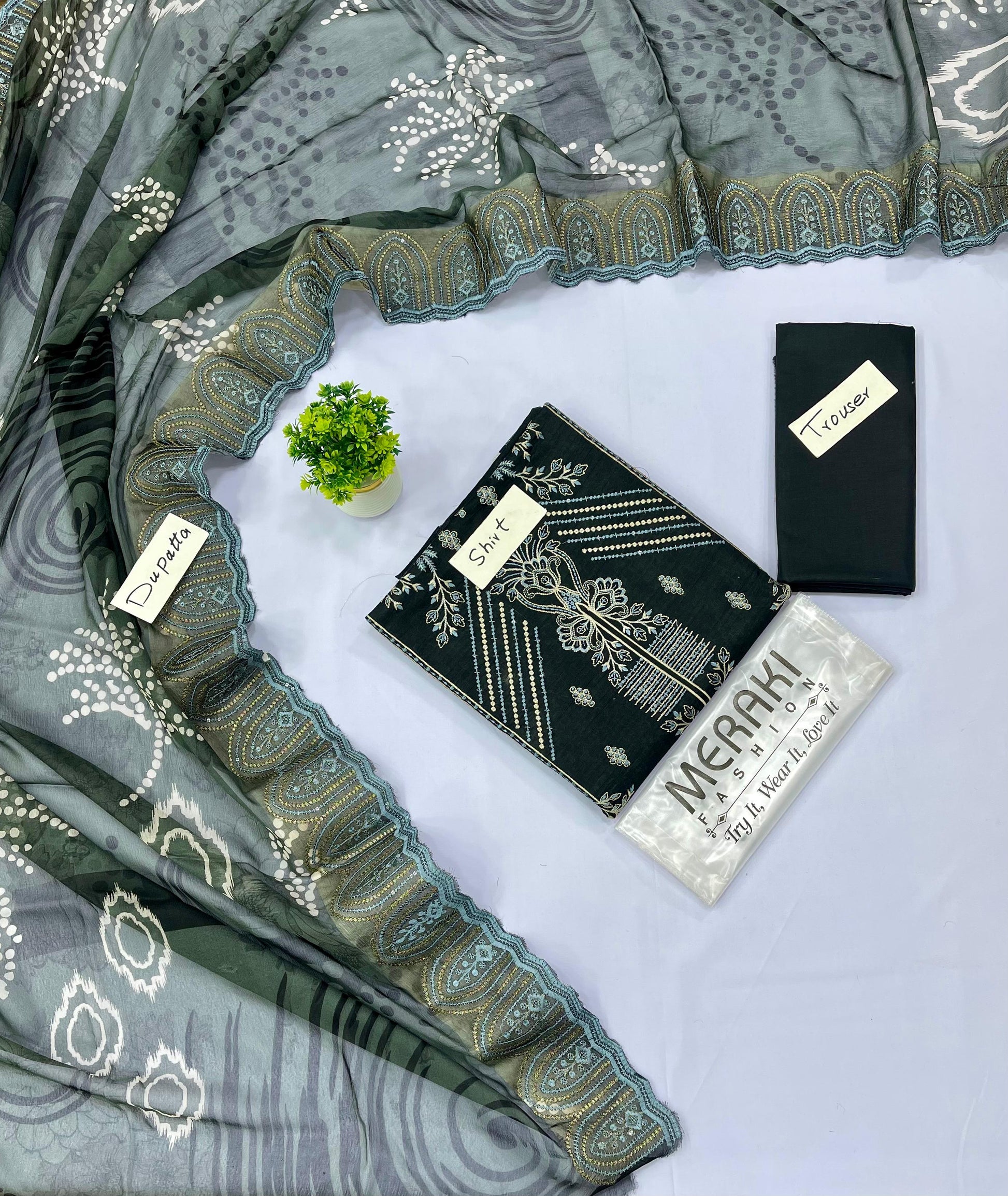 Meraki Vol 371 Bana Dora Cut Work Dupatta (Set -Pack Of 5 Suits ) Category A Market Boy