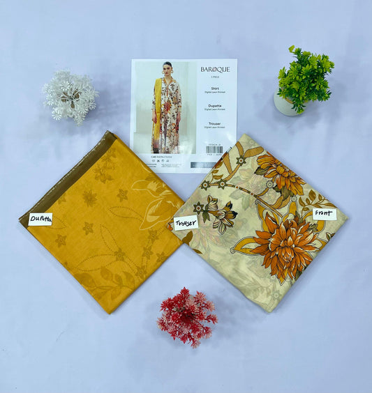 Baroque 3-PC Digital Lawn(Set -Pack Of 7 Suits )Category B Market Boy