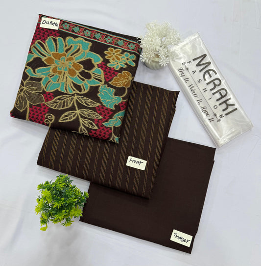 Meraki Vol-376 Jacquard Multi  Shawl           3 Suits    Category    A Market Boy