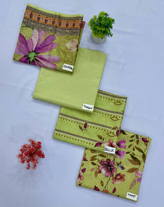DIGITAL CHIKAN KARI 3-PC LAWN (Set -Pack Of 5 Suits ) Category B Market Boy