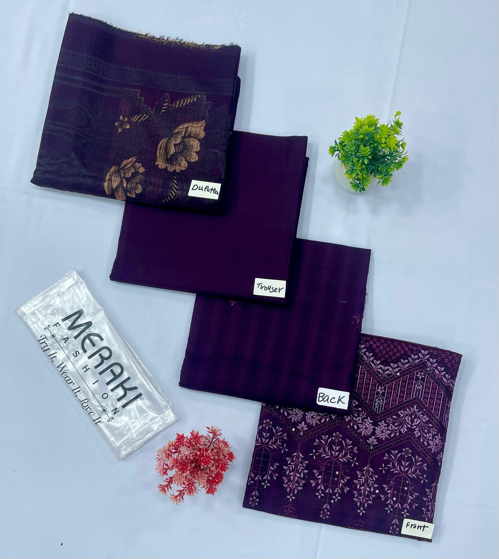 MERAKI FASHION VOL 378 DAMAN BORING SEQUENCE DHOBBY BANA DURA(Set -Pack Of 4 Suits )Category B Market Boy