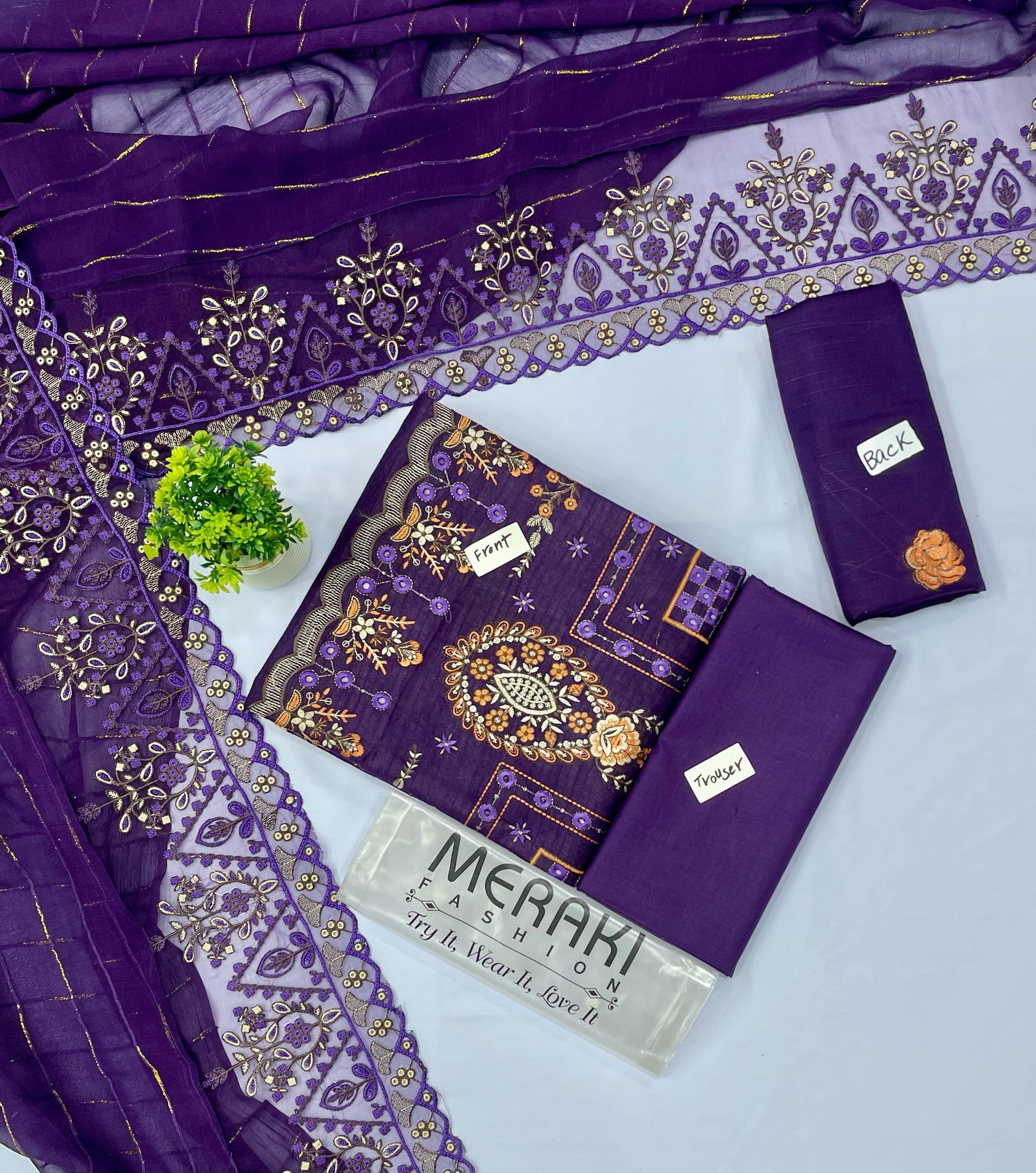 LUXURY HEAVY EMBROIDERY BABA DURA 3PC MERAKI VOL 379(Set -Pack Of 4 Suits ) Category A Market Boy