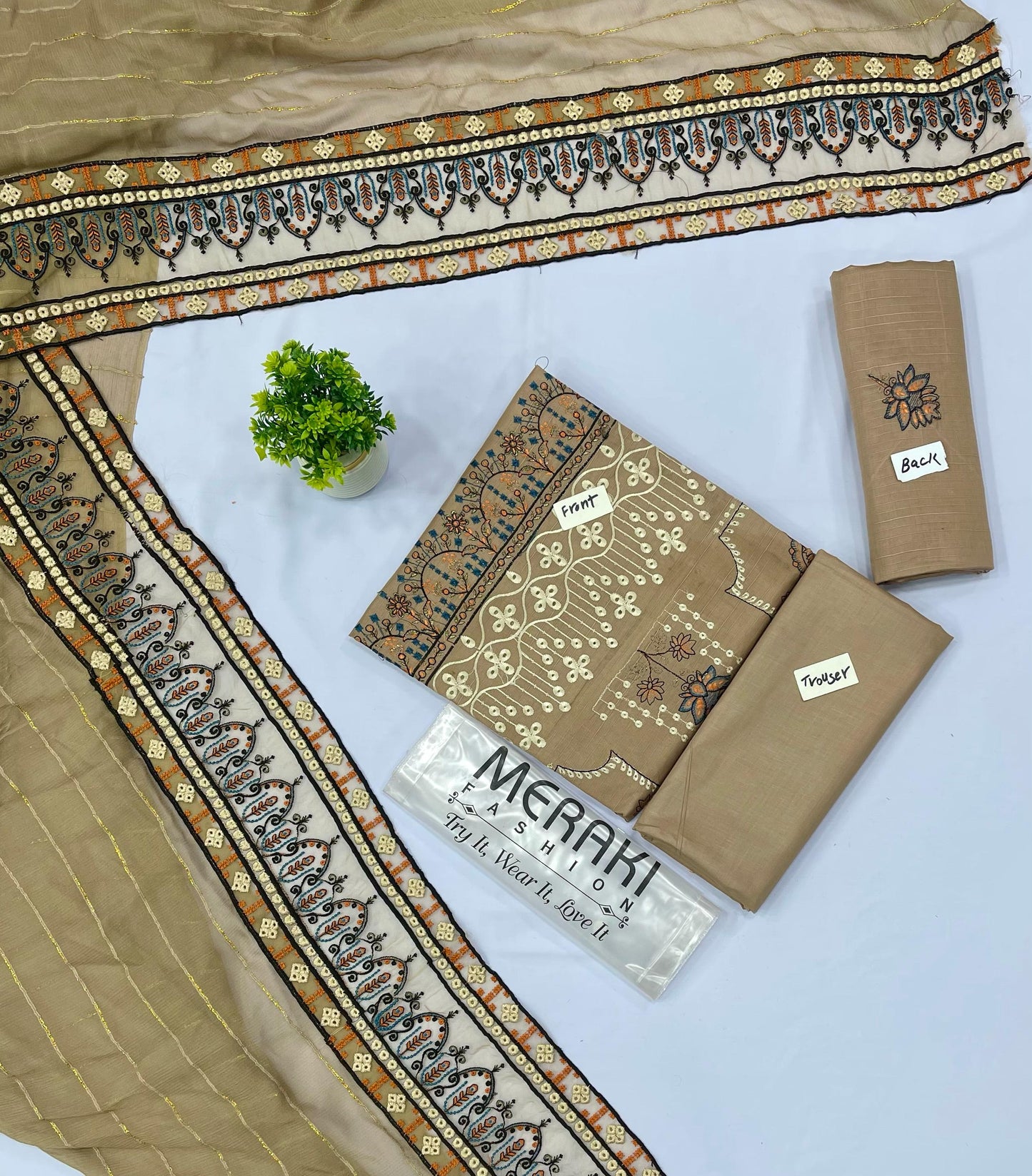 LUXURY HEAVY EMBROIDERY BABA DURA 3PC MERAKI VOL 379(Set -Pack Of 4 Suits ) Category A Market Boy