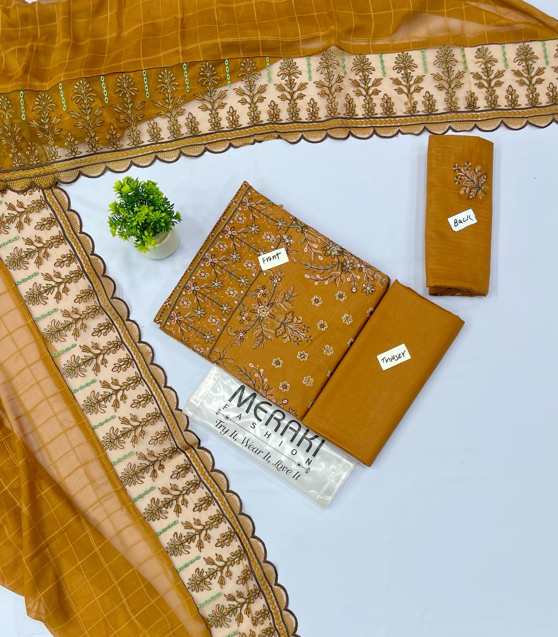 LUXURY HEAVY EMBROIDERY BABA DURA 3PC MERAKI VOL 379(Set -Pack Of 4 Suits ) Category A Market Boy