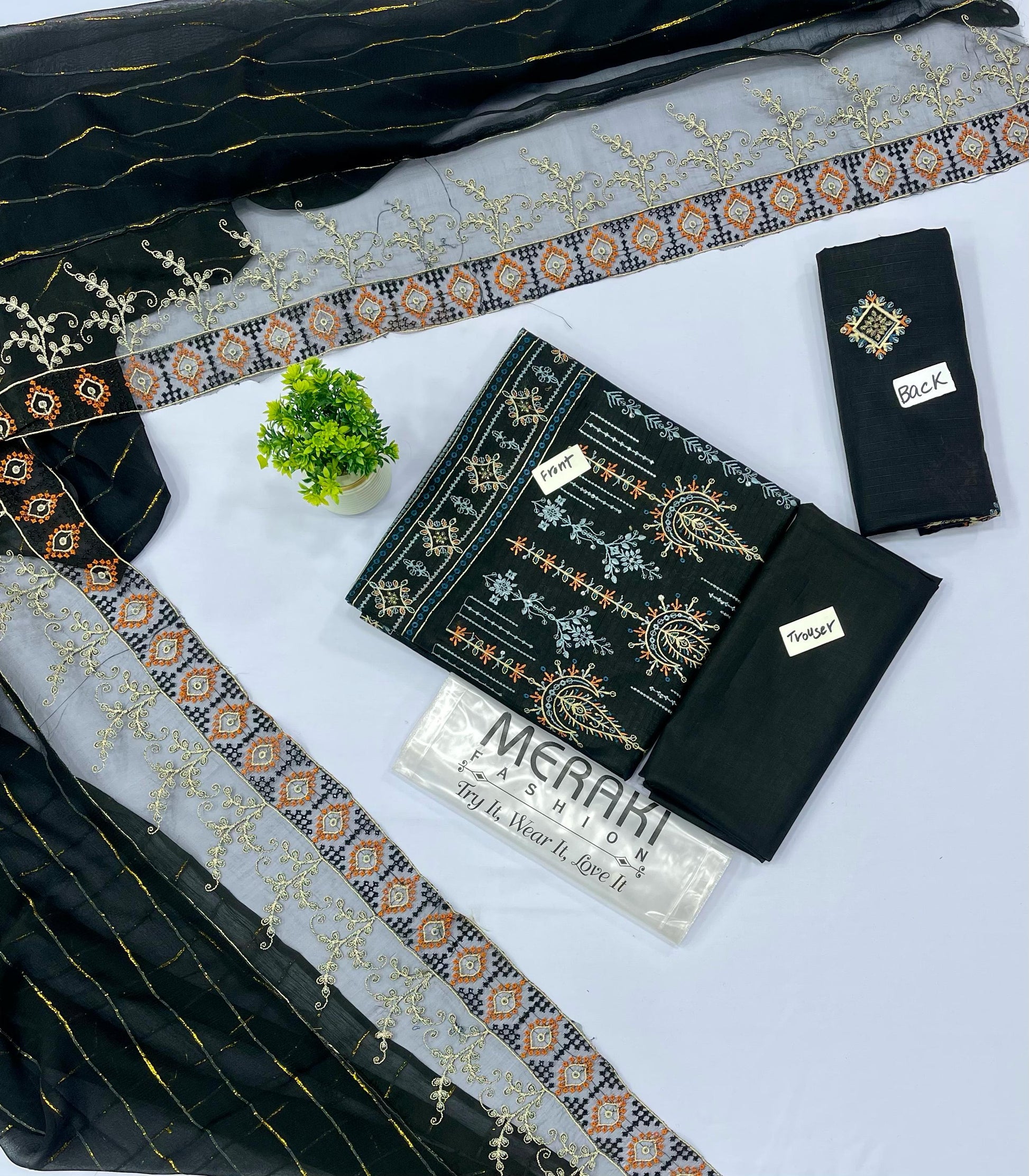 LUXURY HEAVY EMBROIDERY BABA DURA 3PC MERAKI VOL 379(Set -Pack Of 4 Suits ) Category B Market Boy