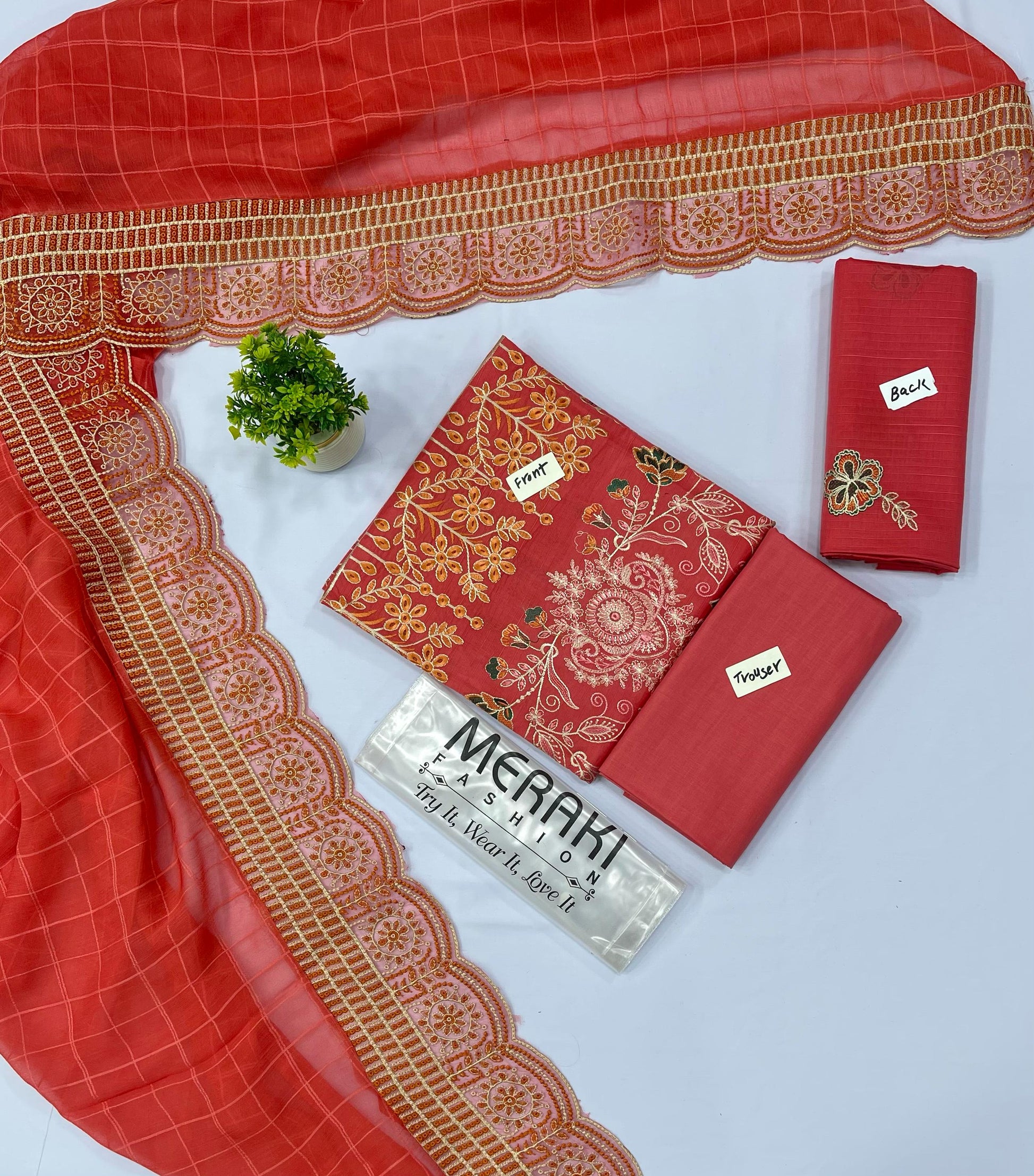 LUXURY HEAVY EMBROIDERY BABA DURA 3PC MERAKI VOL 379(Set -Pack Of 4 Suits ) Category A Market Boy