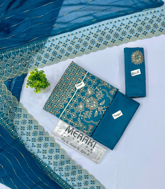 LUXURY HEAVY EMBROIDERY BABA DURA 3PC MERAKI VOL 379(Set -Pack Of 4 Suits ) Category B Market Boy