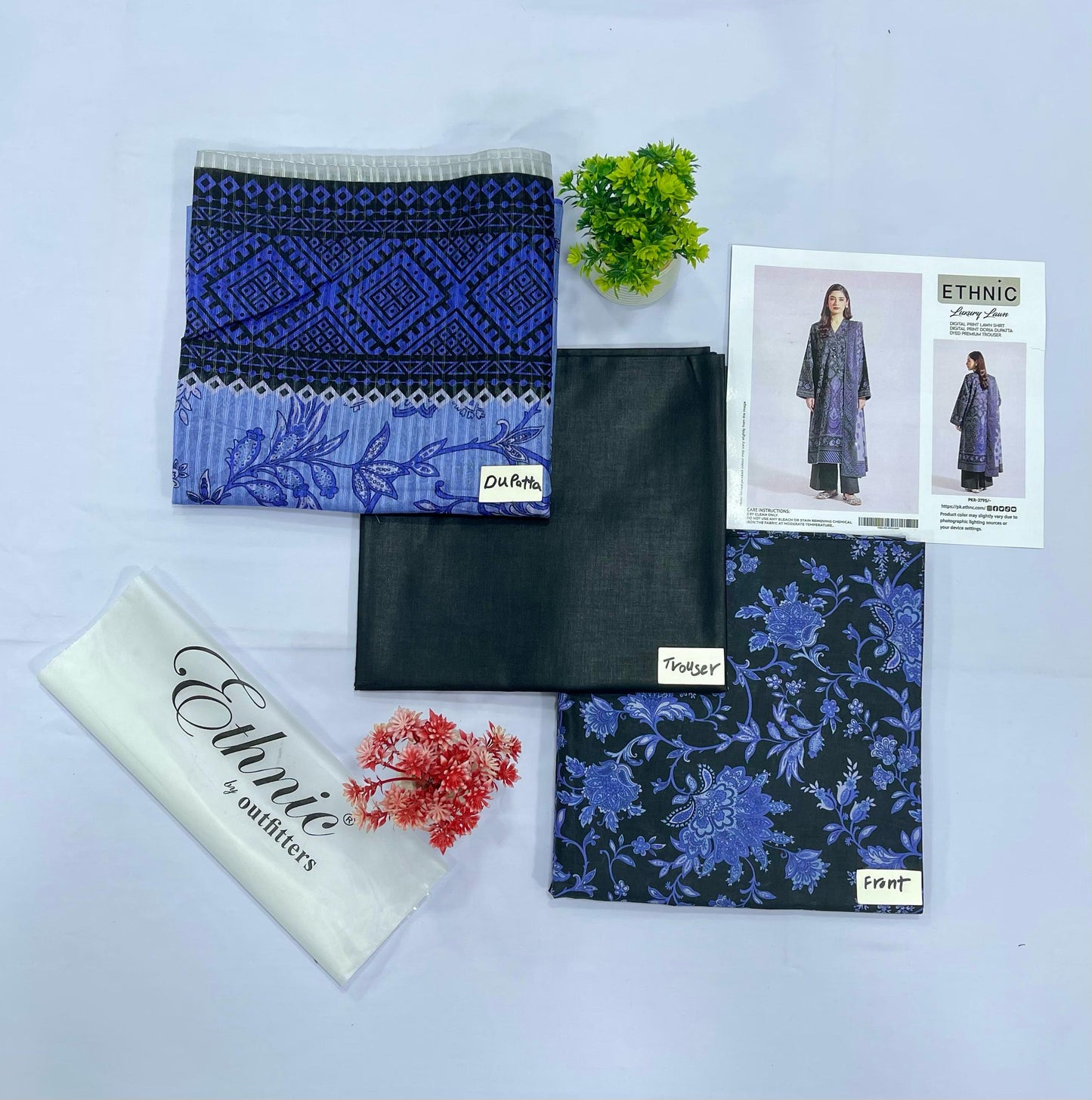 ETHNIC 3-PC LAWN DIGITAL PRINT (Set -Pack Of 4 Suits )Category B Market Boy