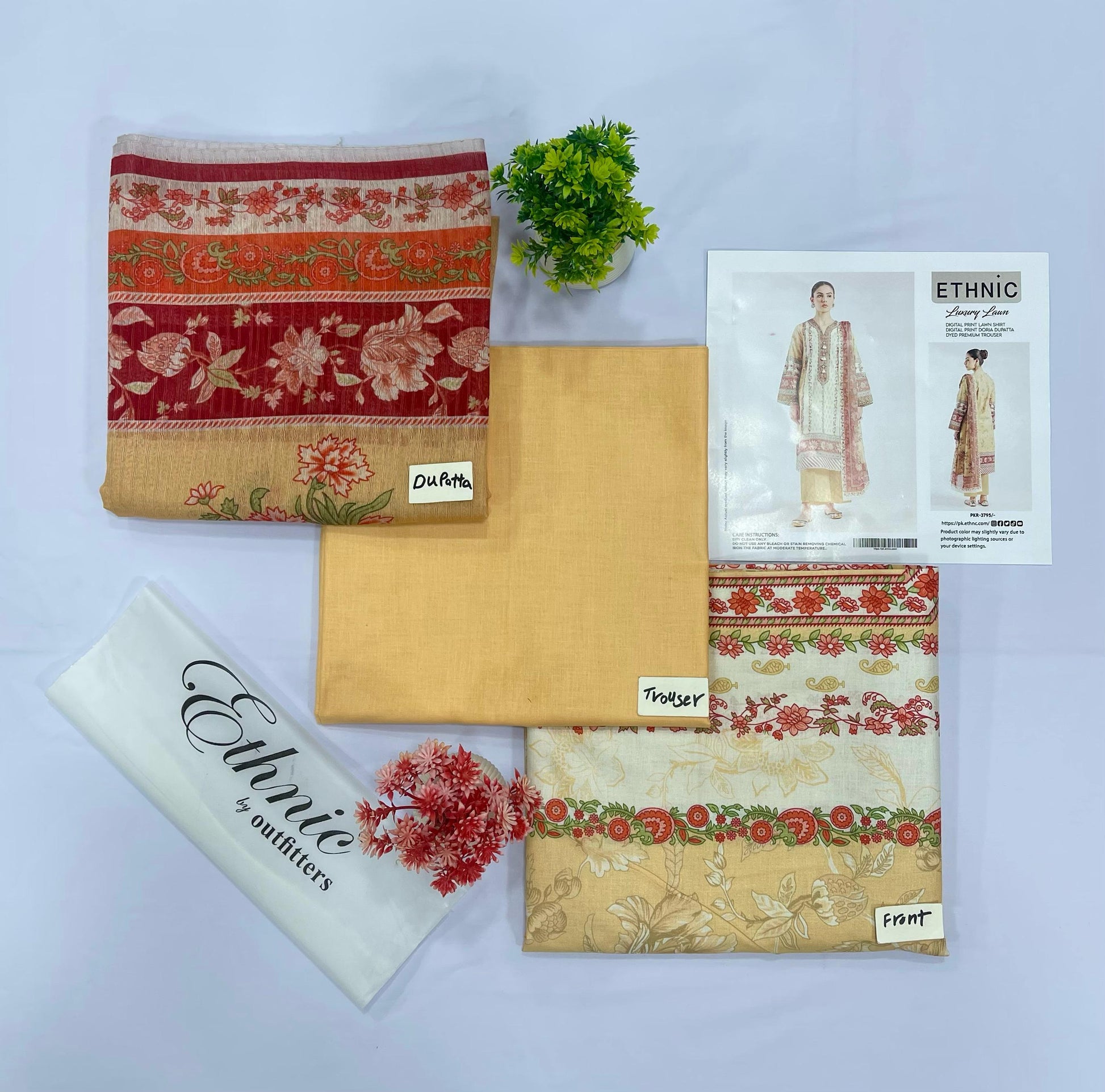 ETHNIC 3-PC LAWN DIGITAL PRINT (Set -Pack Of 4 Suits )Category B Market Boy