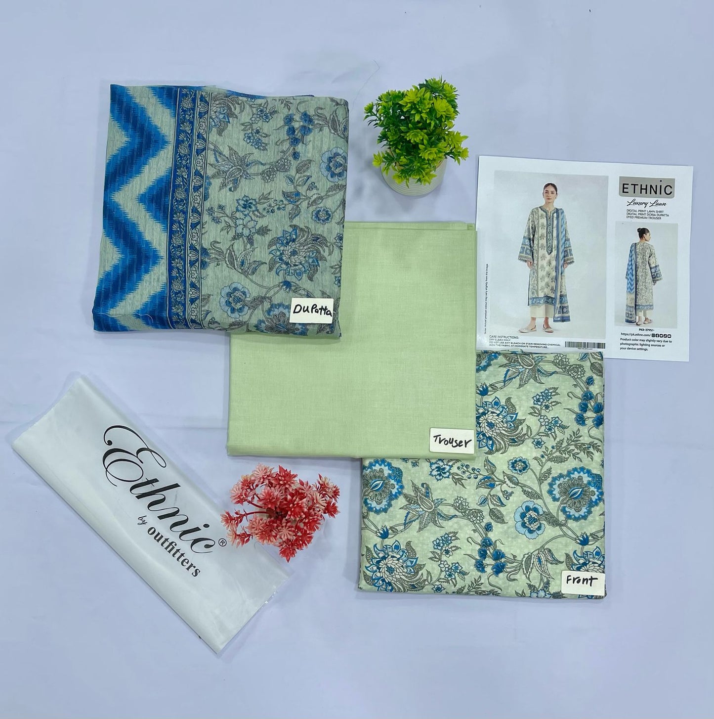 ETHNIC 3-PC LAWN DIGITAL PRINT (Set -Pack Of 8 Suits ) Market Boy