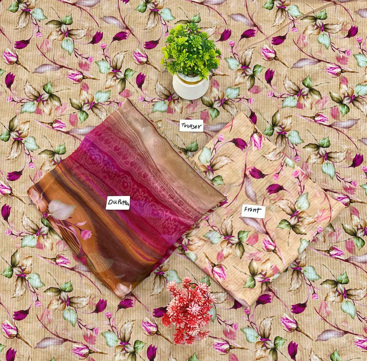 ORIGINAL BRAND 3-PC BANA DURA DIGITAL BAMBER DUPATTA (Set -Pack Of 5 Suits ) Category A Market Boy