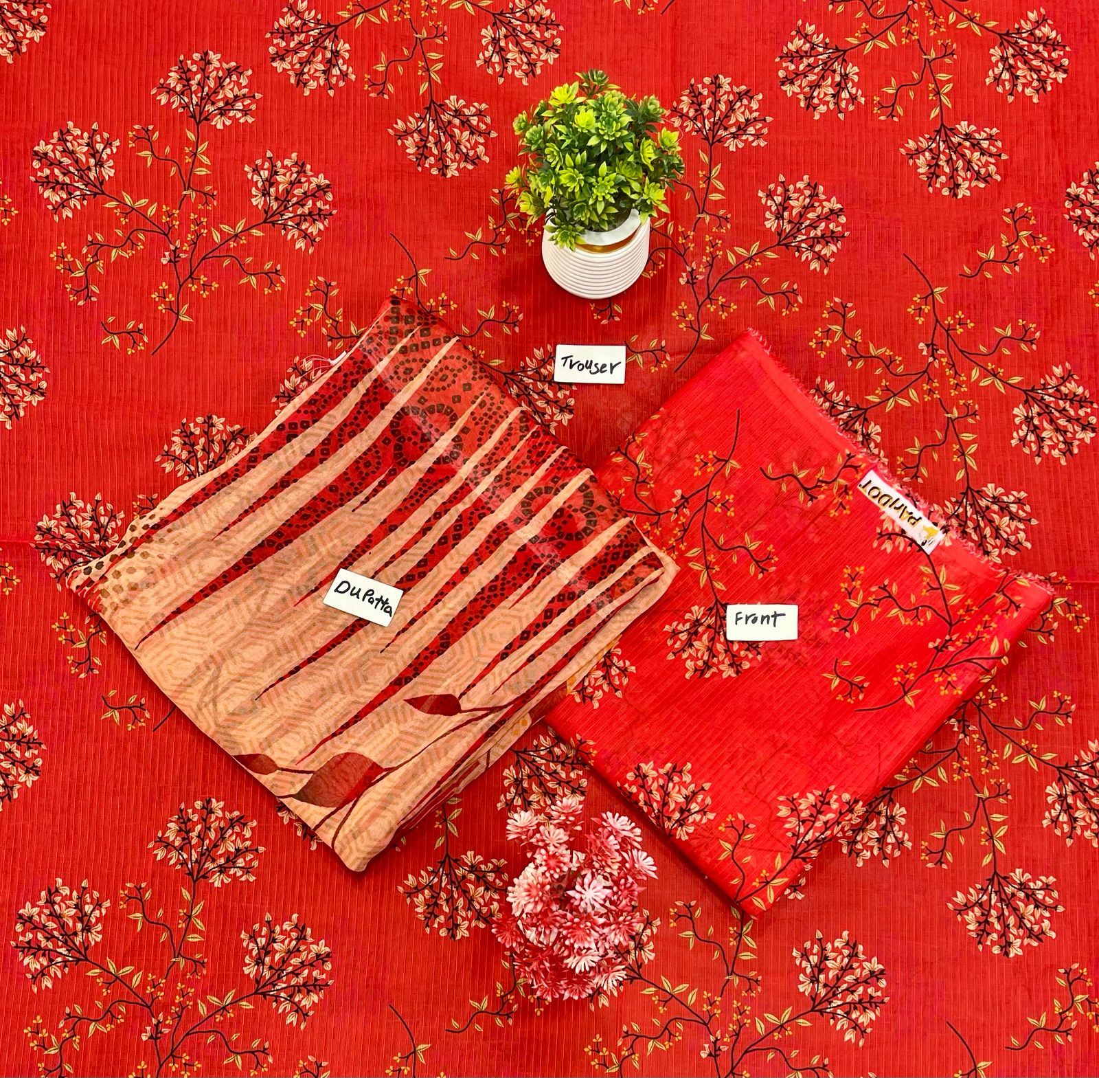 ORIGINAL BRAND 3-PC BANA DURA DIGITAL BAMBER DUPATTA (Set -Pack Of 5 Suits ) Category B Market Boy