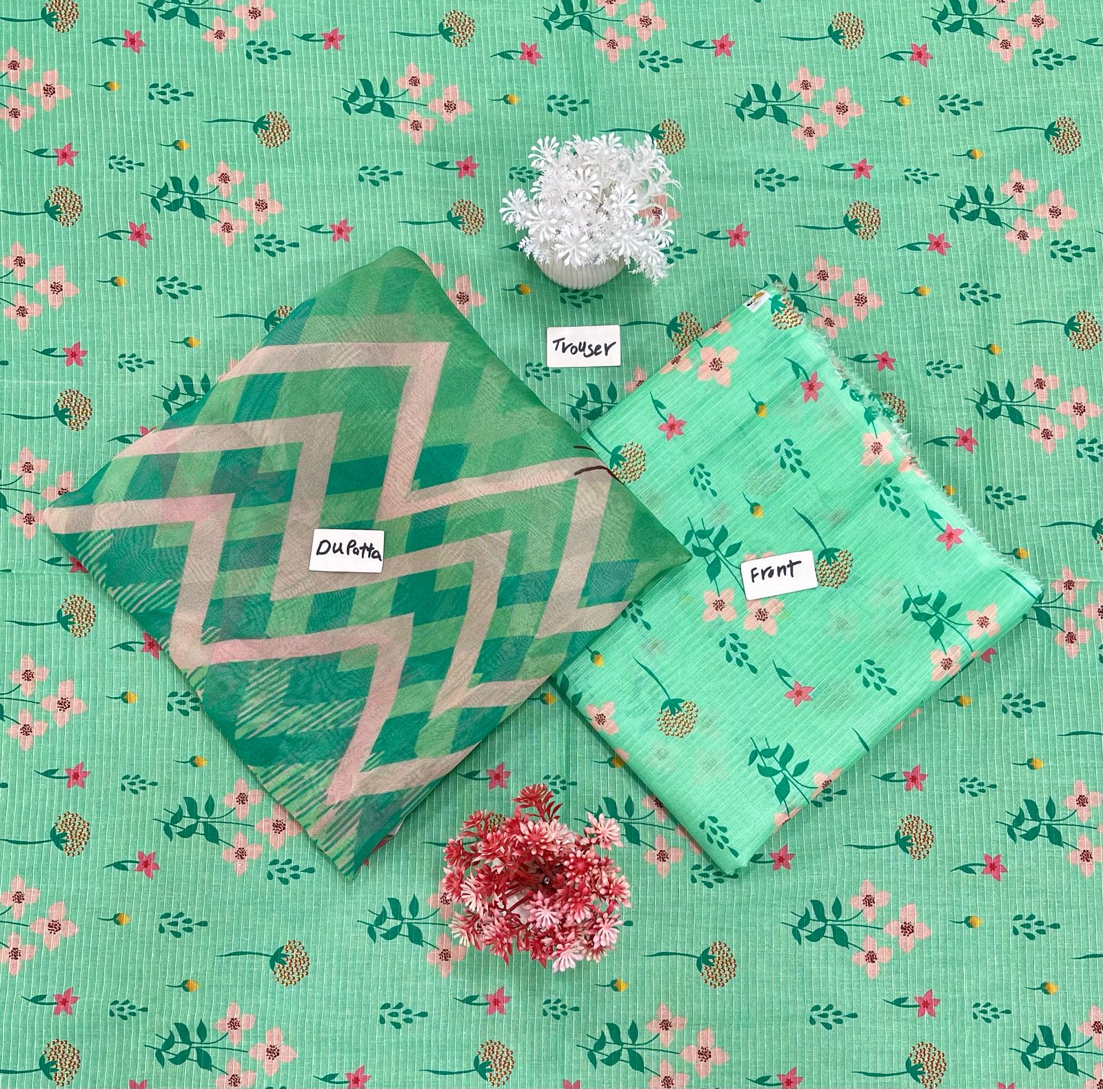 ORIGINAL BRAND 3-PC BANA DURA DIGITAL BAMBER DUPATTA (Set -Pack Of 5 Suits ) Category A Market Boy