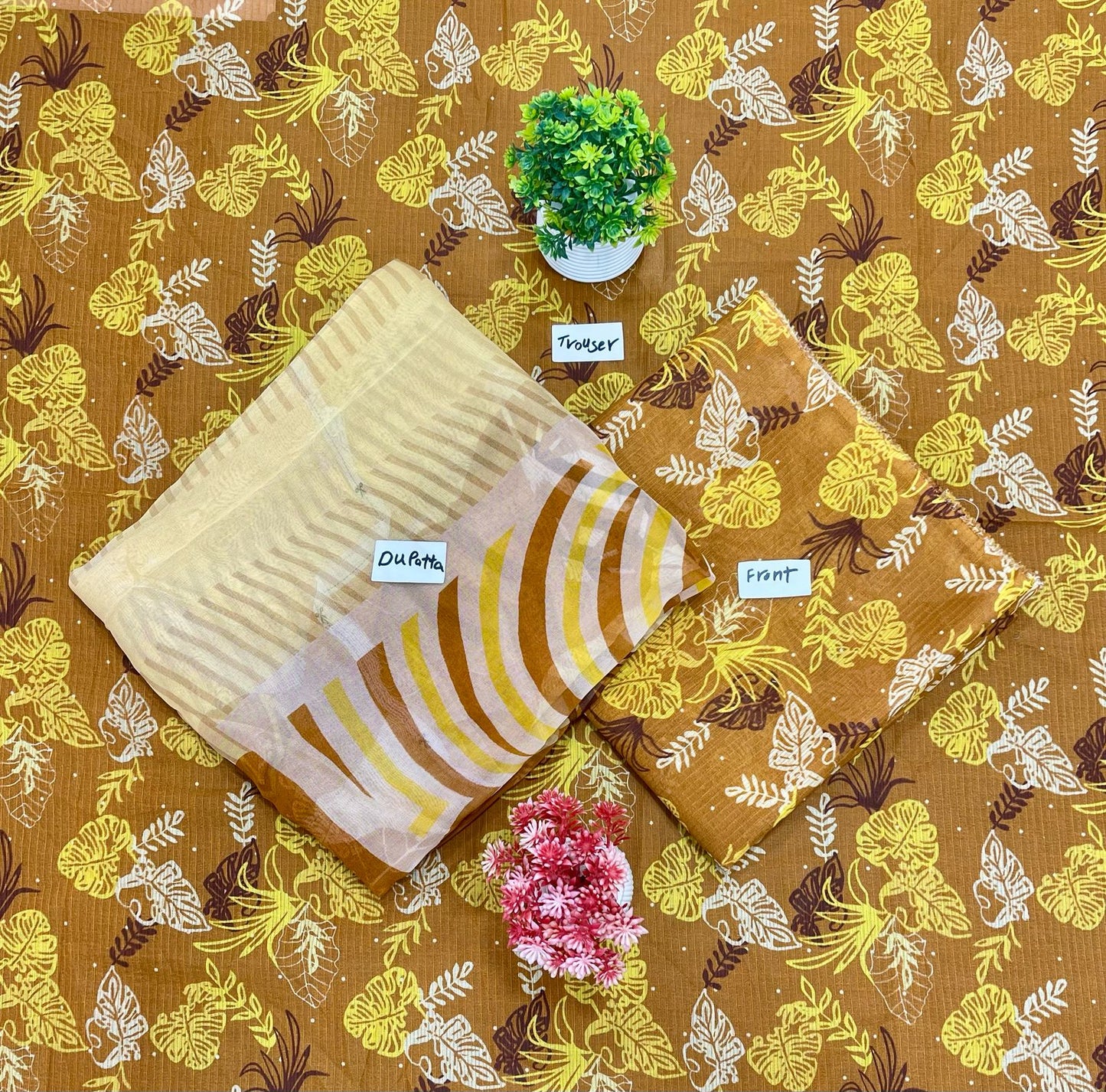 ORIGINAL BRAND 3-PC BANA DURA DIGITAL BAMBER DUPATTA (Set -Pack Of 5 Suits ) Category B Market Boy