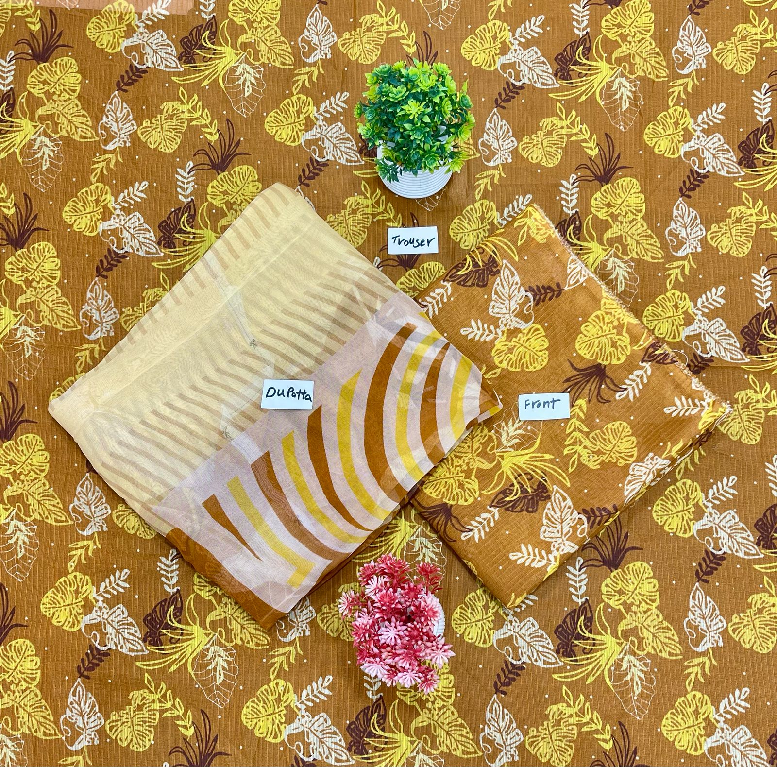 ORIGINAL BRAND 3-PC BANA DURA DIGITAL BAMBER DUPATTA (Set -Pack Of 5 Suits ) Category B Market Boy