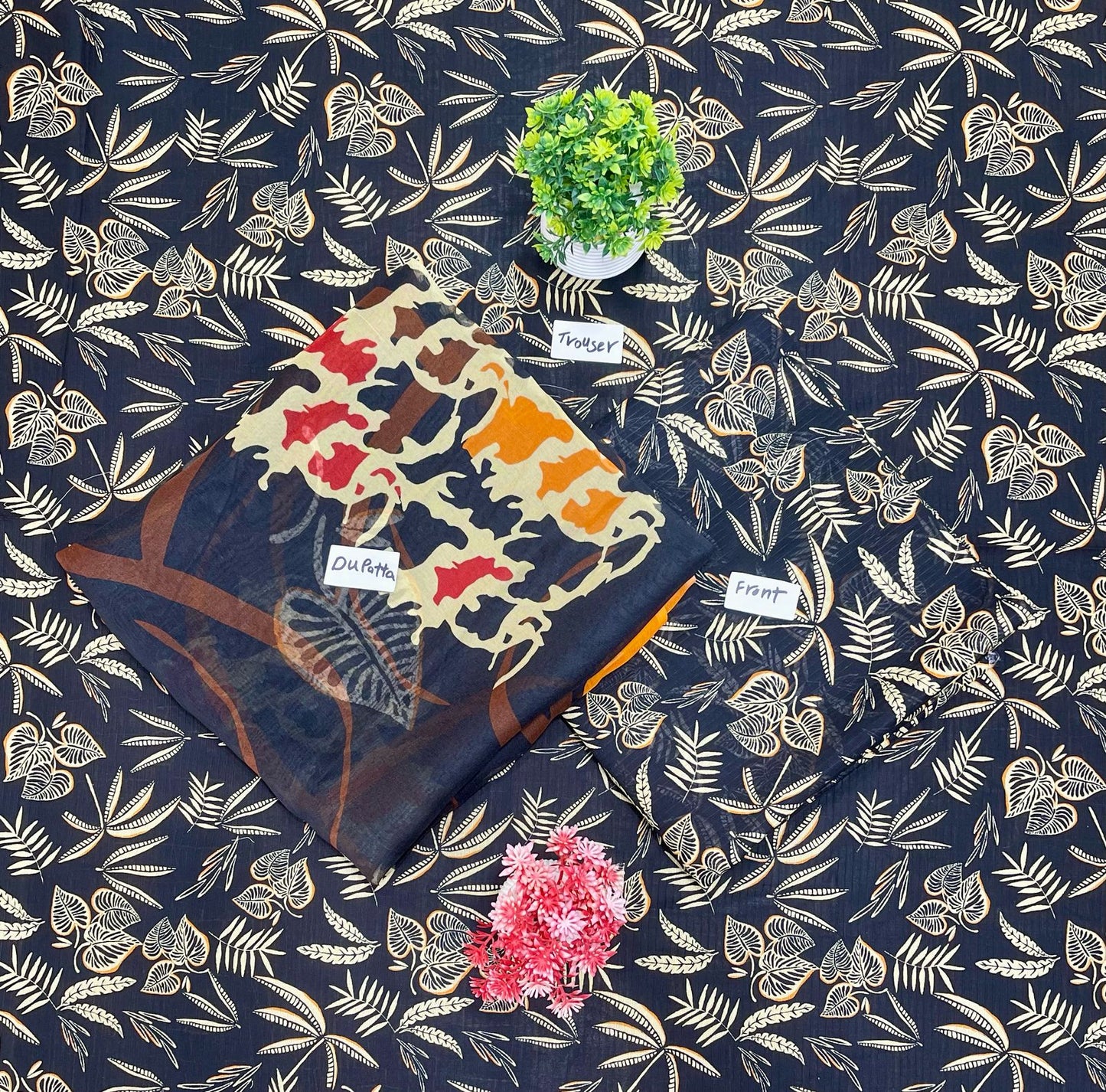 ORIGINAL BRAND 3-PC BANA DURA DIGITAL BAMBER DUPATTA (Set -Pack Of 5 Suits ) Category B Market Boy