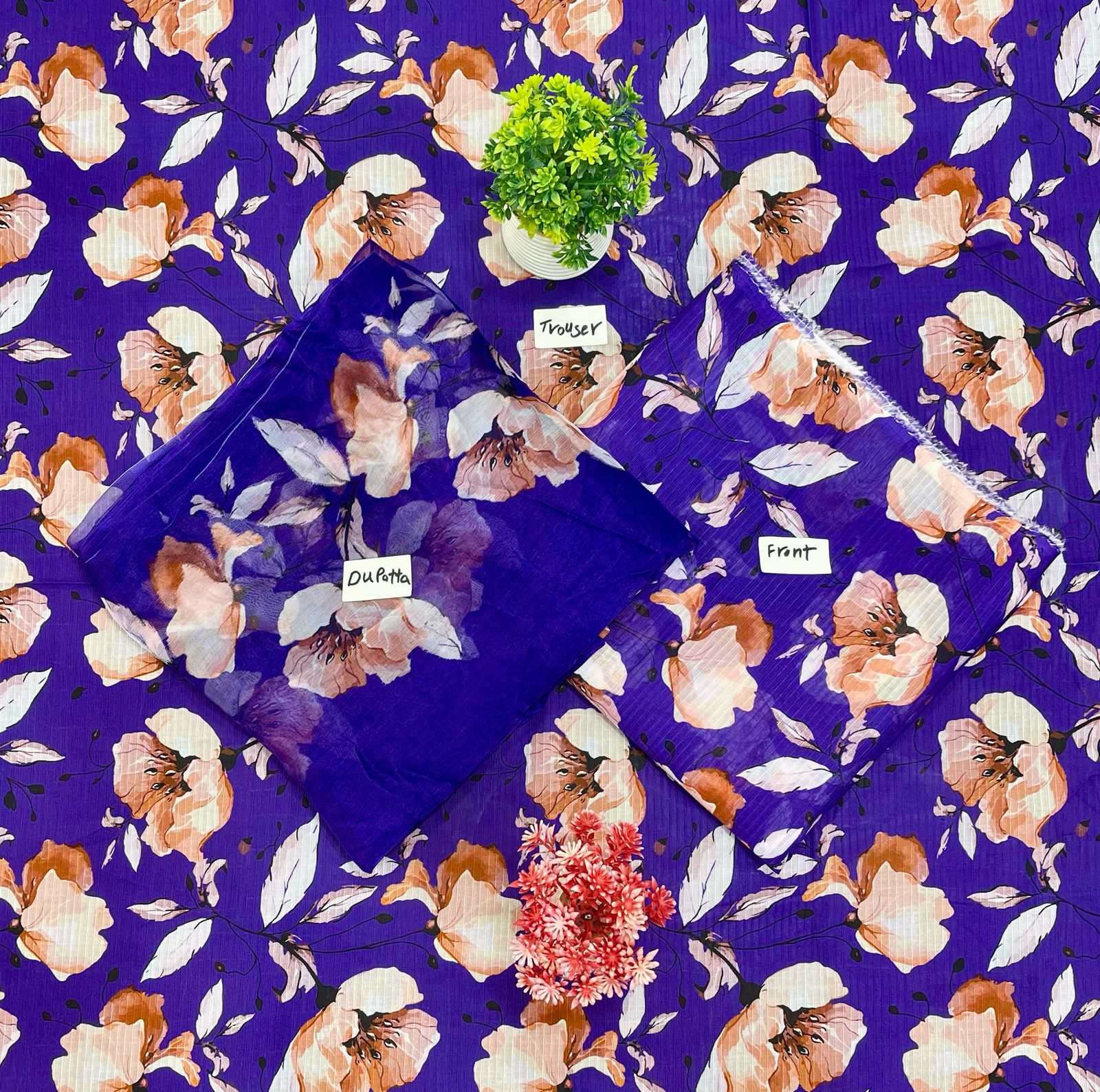 ORIGINAL BRAND 3-PC BANA DURA DIGITAL BAMBER DUPATTA (Set -Pack Of 5 Suits ) Category B Market Boy