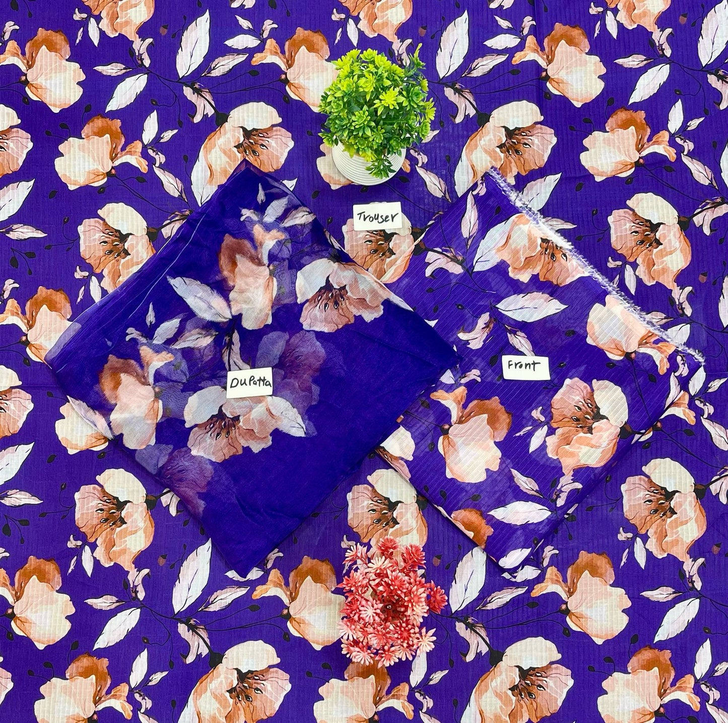 ORIGINAL BRAND 3-PC BANA DURA DIGITAL BAMBER DUPATTA (Set -Pack Of 5 Suits ) Category B Market Boy