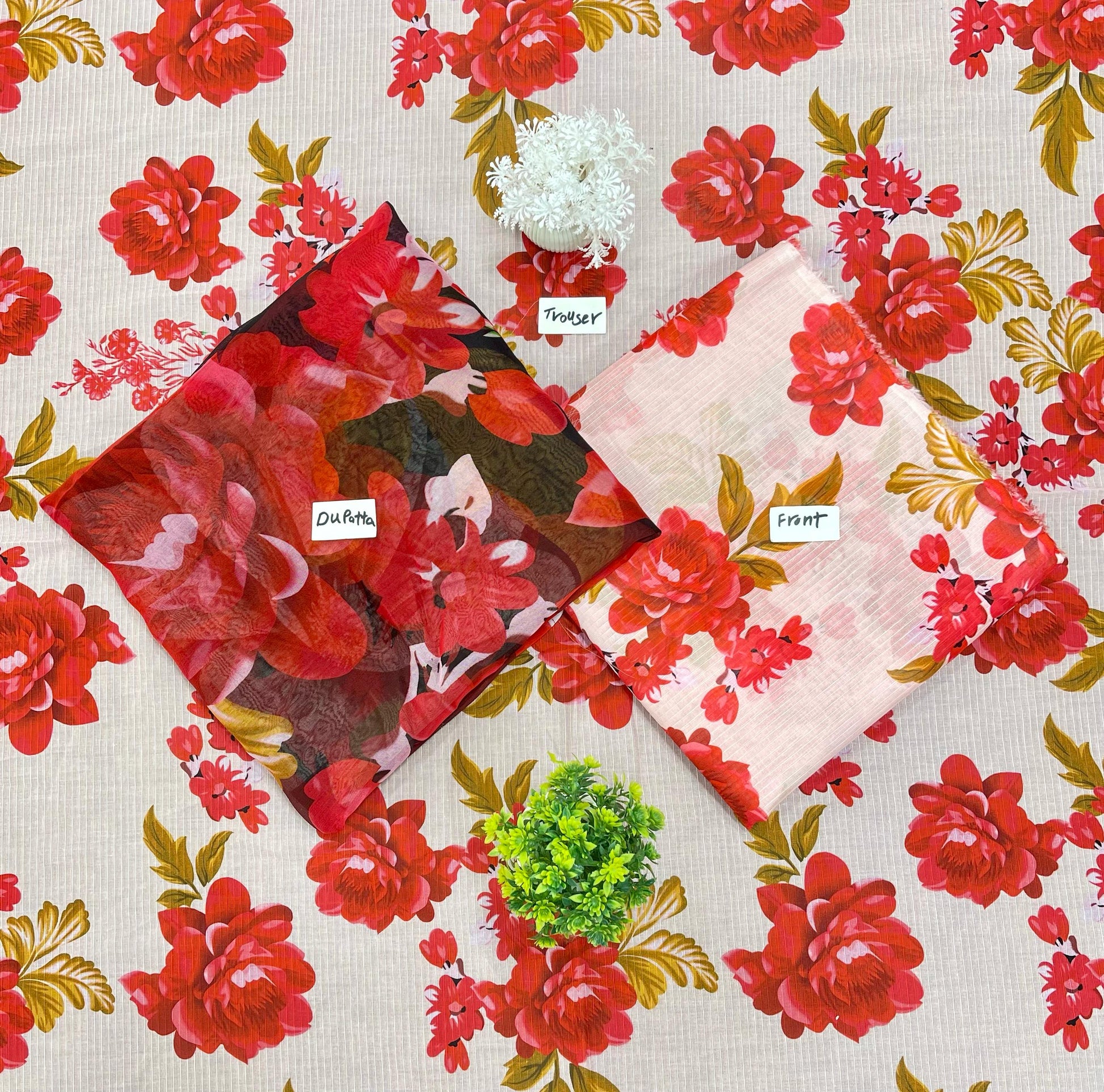 ORIGINAL BRAND 3-PC BANA DURA DIGITAL BAMBER DUPATTA (Set -Pack Of 5 Suits ) Category A Market Boy