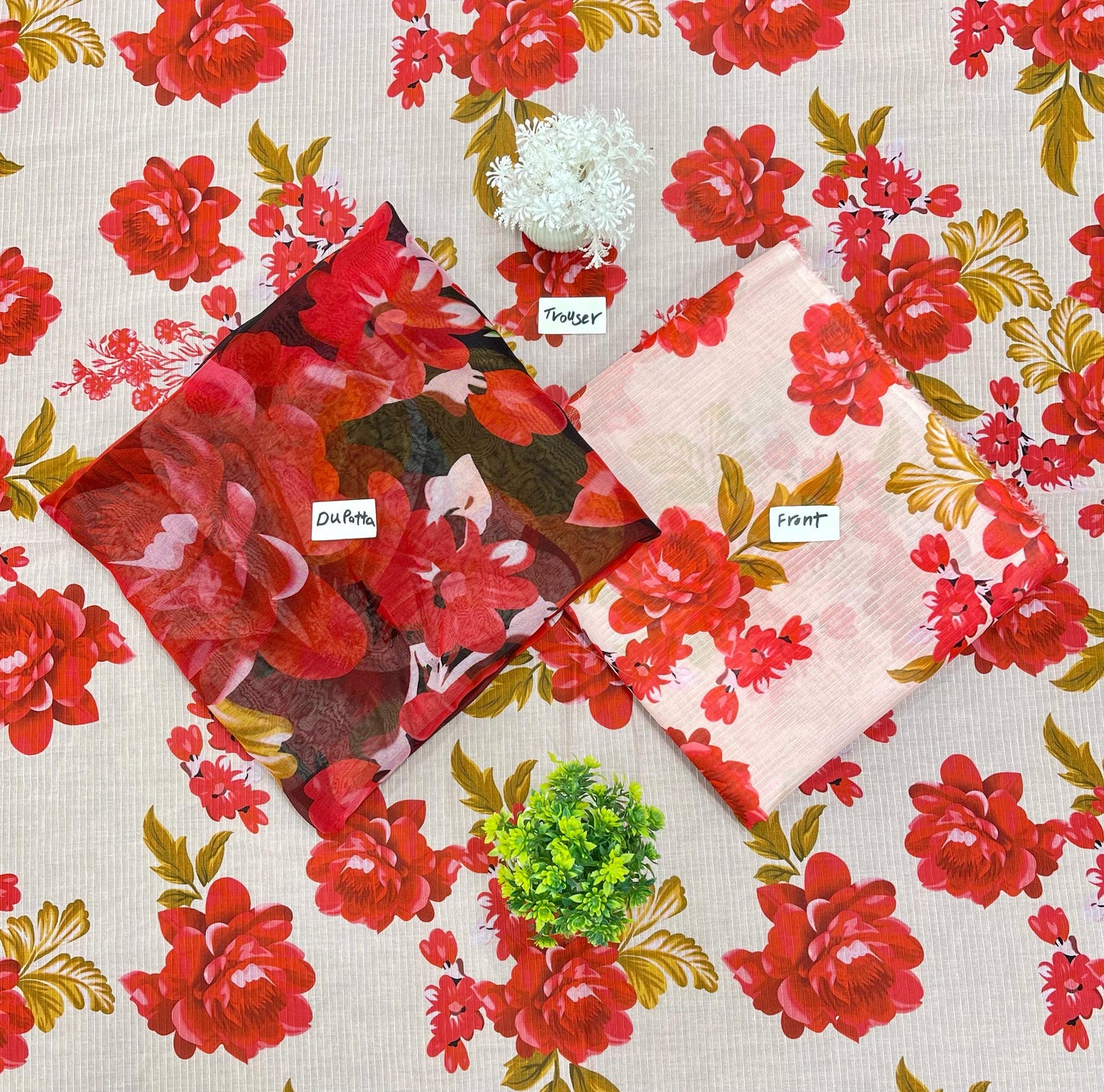 ORIGINAL BRAND 3-PC BANA DURA DIGITAL BAMBER DUPATTA (Set -Pack Of 5 Suits ) Category A Market Boy