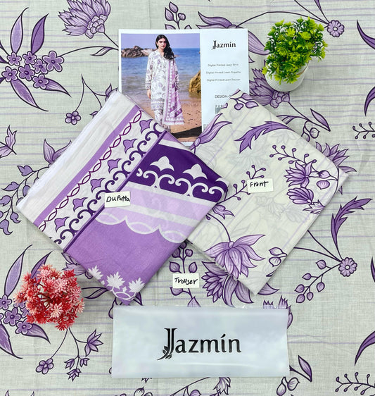 JAZMIN DIGITAL PRINTED LAWN (Set -Pack Of 5 Suits ) Category B Market Boy