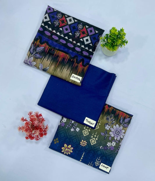 BANA DURA 3-PC LAWN  ORIGINAL BRAND (Set -Pack Of 5 Suits )Category A Market Boy
